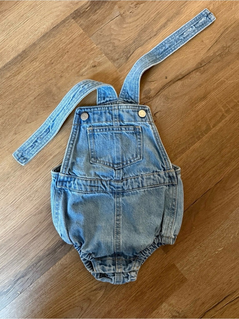Denim bubble overalls